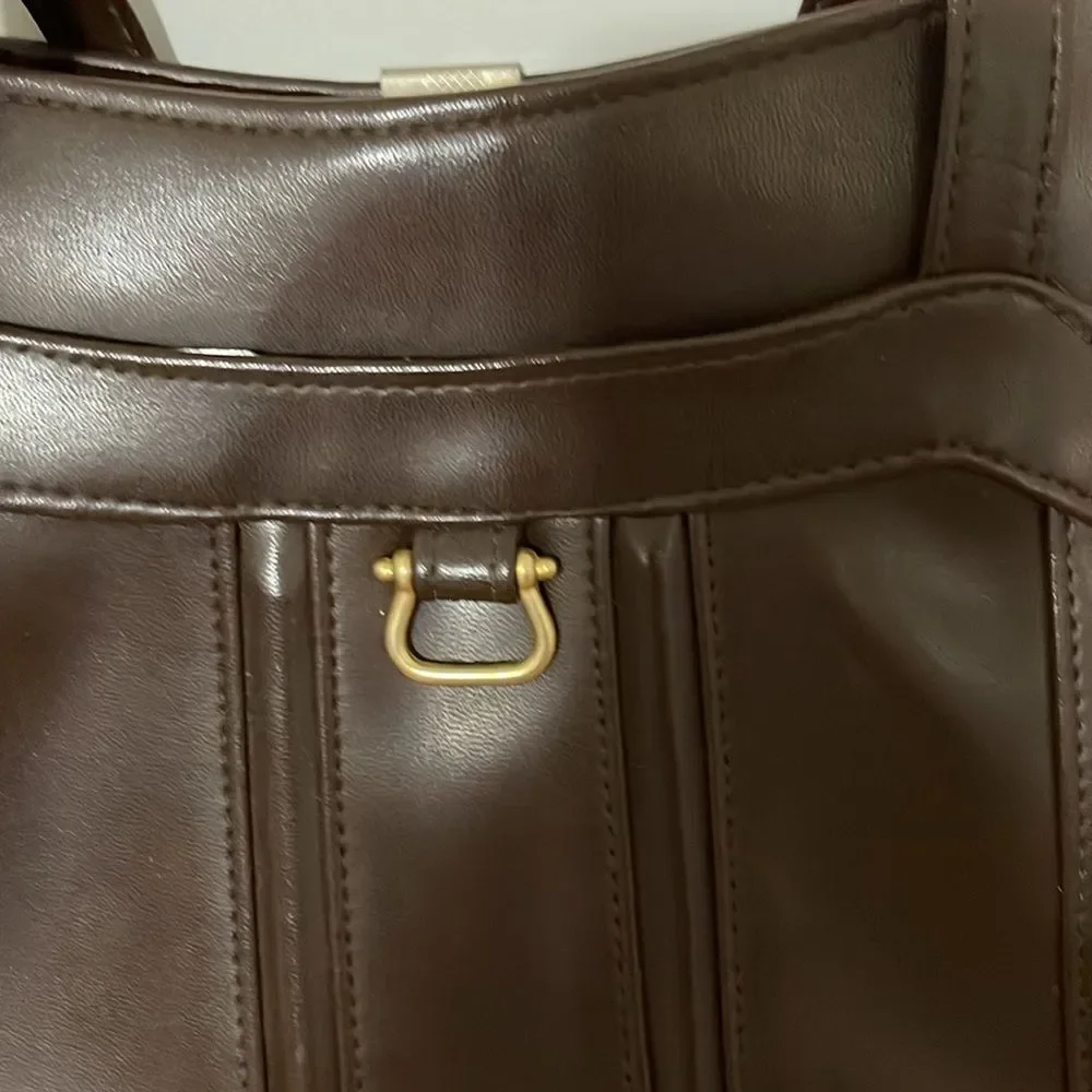 R.O. C. Vintage Elegant Brown  Vinyl  Handbag